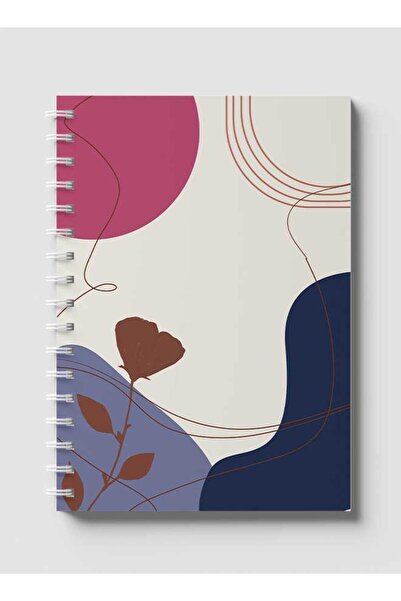 LOWHA دفتر ملاحظات حلزوني مع غلافين أمامي وخلفي صلبين يتميز بتصميم خطوط وأشكا...