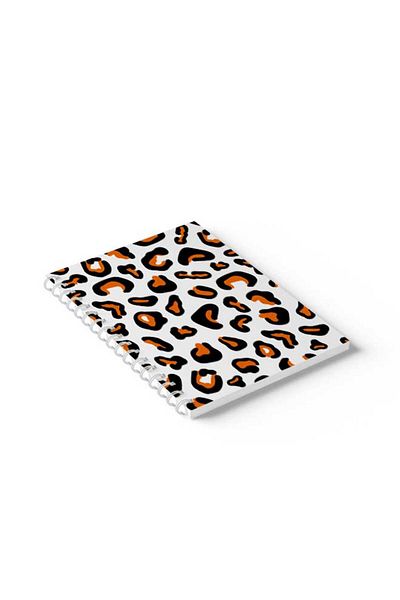 LOWHA Spiral Notebook with Front and Back Hard Covers Featuring Cheetah Print Design