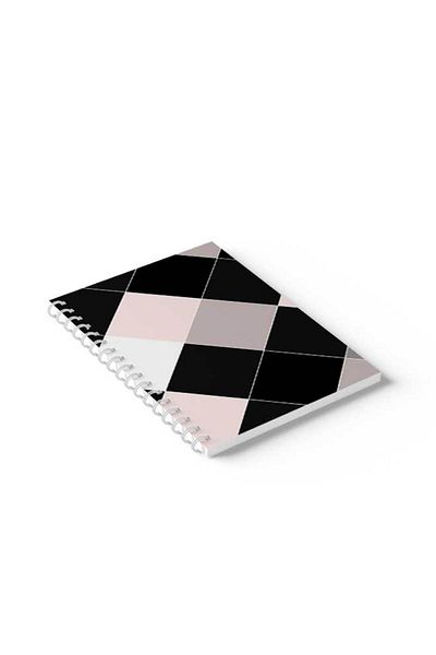 LOWHA Spiral Notebook with Front and Back Hard Covers Featuring Colourful Squares Design