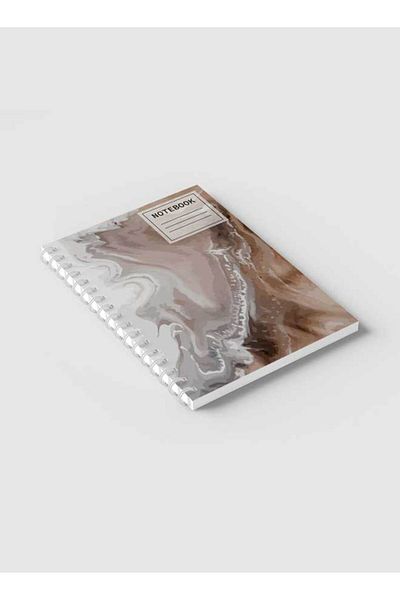 LOWHA Spiral Notebook with Front and Back Hard Covers Featuring Watercolor Earth Style Paint Design