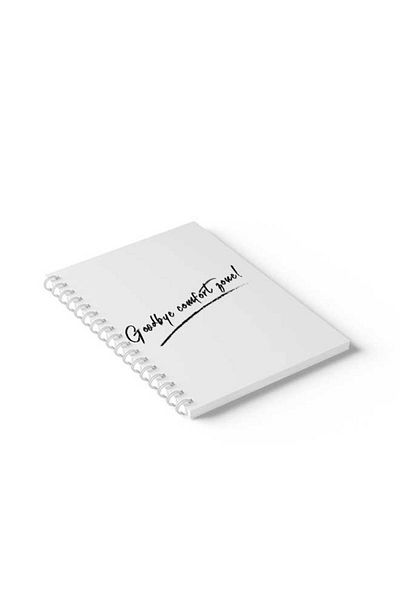LOWHA Spiral Notebook with Front and Back Hard Covers Featuring Goodbye Comfort Love Design