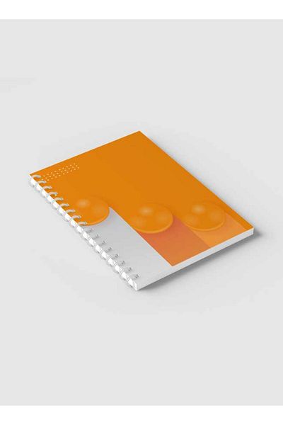 LOWHA Spiral Notebook with Front and Back Hard Covers Featuring Circular Shapes & Gradient Design