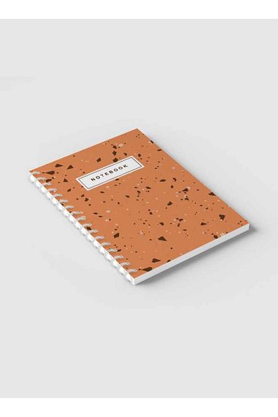 LOWHA Spiral Notebook with Front and Back Hard Covers Featuring Terrazzo Style Design