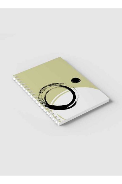 LOWHA Spiral Notebook with Front and Back Hard Covers Featuring Circles & Dot Abstract Design