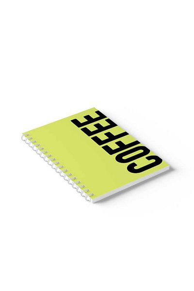LOWHA Spiral Notebook with Front and Back Hard Covers Featuring Coffee Design