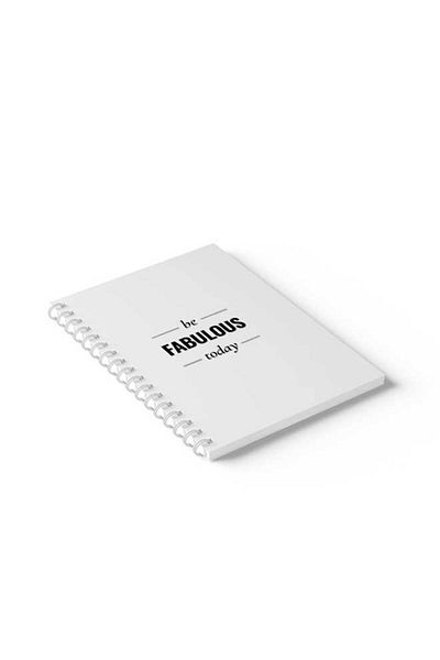 LOWHA Spiral Notebook with Front and Back Hard Covers Featuring Be Fabulous Today Design