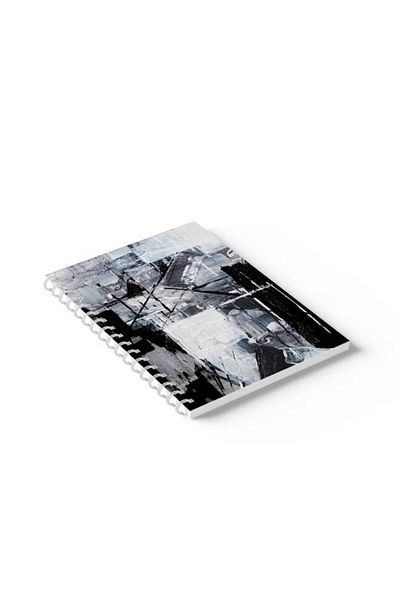 LOWHA Spiral Notebook with Front and Back Hard Covers Featuring Colour Mix Design