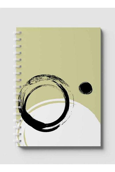 LOWHA Spiral Notebook with Front and Back Hard Covers Featuring Circles & Dot Abstract Design