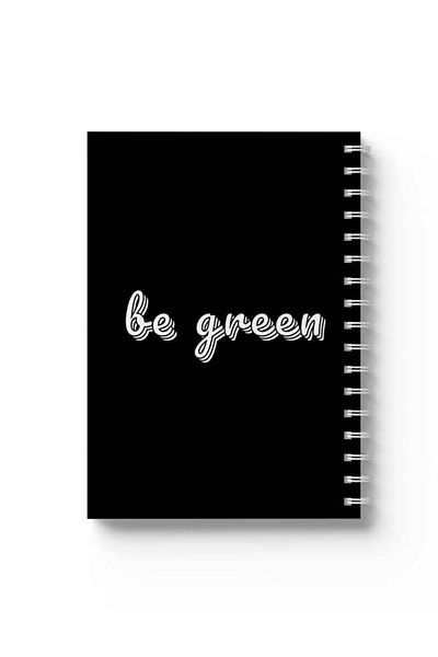 LOWHA Spiral Notebook with Front and Back Hard Covers Featuring Be Green Design