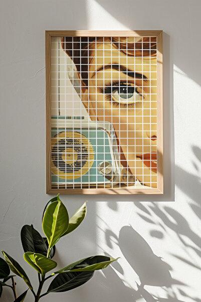 Artavessa لوحة مربعة الشكل من Popart مع إطار من الخشب الخام الحقيقي - موديل 24