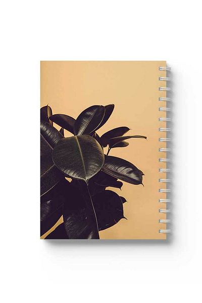 LOWHA Spiral Notebook with Front and Back Hard Covers Featuring Plant Design