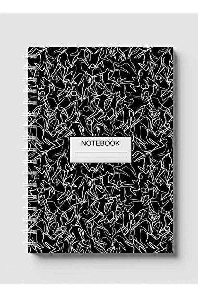 LOWHA دفتر ملاحظات حلزوني مع غلافين أمامي وخلفي صلبين، يتميز بصور ظلية لتصميم...