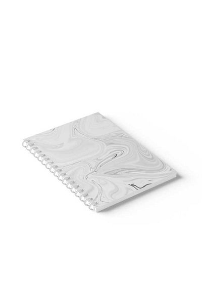 LOWHA Spiral Notebook with Front and Back Hard Covers Featuring Marble Design