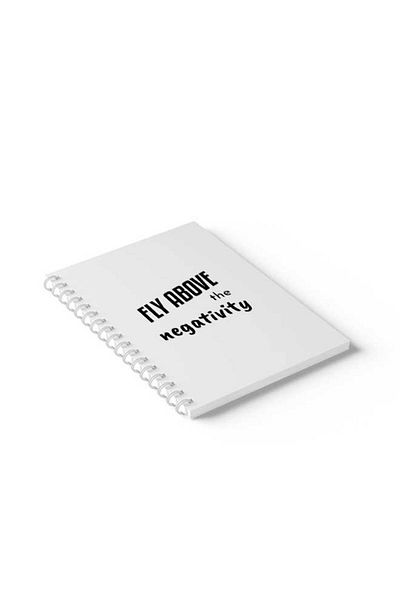 LOWHA Spiral Notebook with Front and Back Hard Covers Featuring Fly Above the Negativity Design