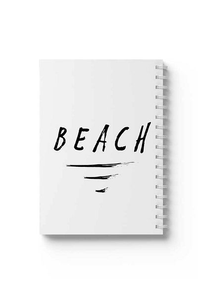 LOWHA Spiral Notebook with Front and Back Hard Covers Featuring Beach Design