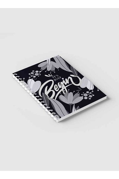 LOWHA Spiral Notebook with Front and Back Hard Covers Featuring Classical Theme Floral Design