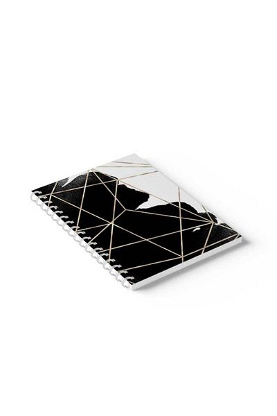 LOWHA Spiral Notebook with Front and Back Hard Covers Featuring Black Spot Design