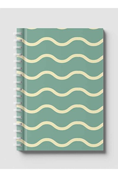 LOWHA Spiral Notebook with Front and Back Hard Covers Featuring Abstract Line...