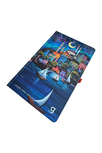 Polin Istanbul Notes Design Notebook, 13X21Cm, 96 Sheets Lined, Hard Cover with Artistic Istanbul View