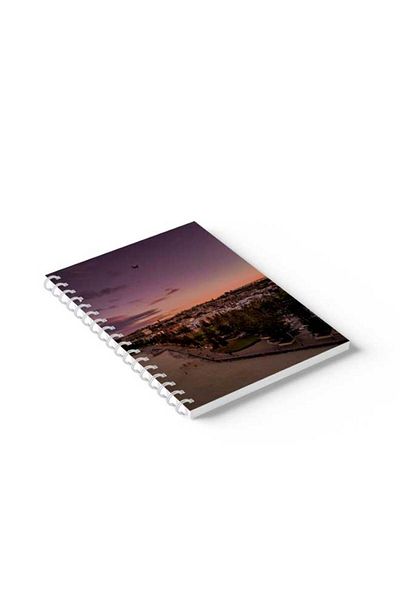 LOWHA Spiral Notebook with Front and Back Hard Covers Featuring the City Design