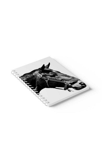 LOWHA Spiral Notebook with Front and Back Hard Covers Featuring Horse Design