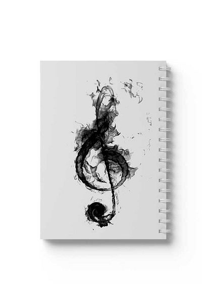 LOWHA Spiral Notebook with Front and Back Hard Covers Featuring Sol Music Note Design
