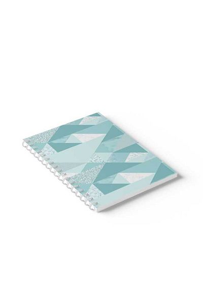 LOWHA Spiral Notebook with Front and Back Hard Covers Featuring Shades of Blue Design