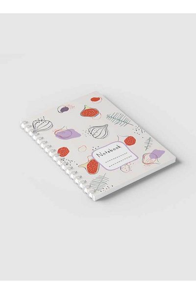 LOWHA Spiral Notebook with Front and Back Hard Covers Featuring Species Doodle Design