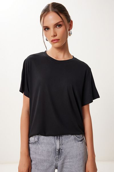 Lovelyİstanbul Pack of 2 Basic Modal Knitted T-Shirts