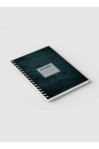 LOWHA دفتر ملاحظات حلزوني مع غلافين أمامي وخلفي صلبين بتصميم تأثير الزجاج المتشقق