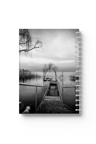 LOWHA Spiral Notebook with Front and Back Hard Covers Featuring River Walk Design