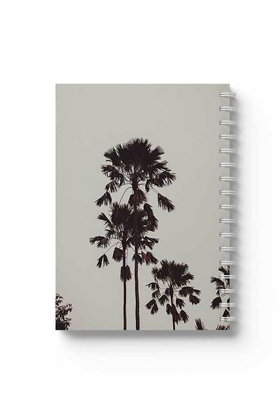 LOWHA Spiral Notebook with Front and Back Hard Covers Featuring Palms Design