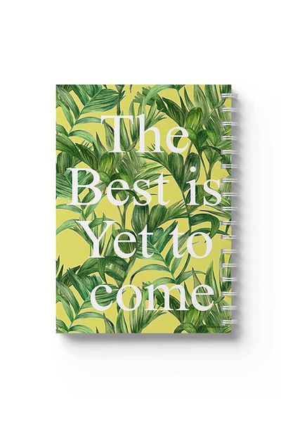 LOWHA Spiral Notebook with Front and Back Hard Covers Featuring the Best Is Yet to Come Design