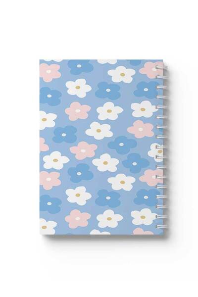 LOWHA دفتر ملاحظات حلزوني مع غلافين أمامي وخلفي صلبين بتصميم زهور