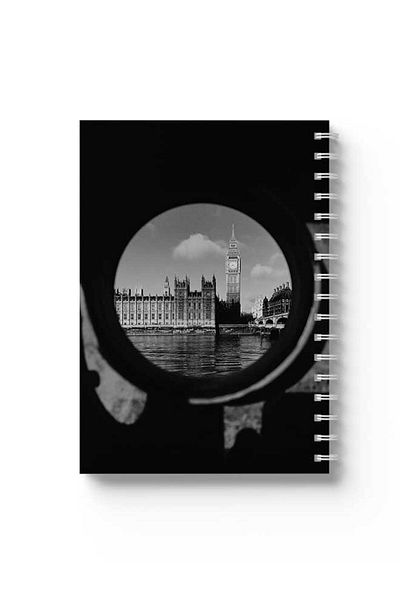 LOWHA Spiral Notebook with Front and Back Hard Covers Featuring London Design
