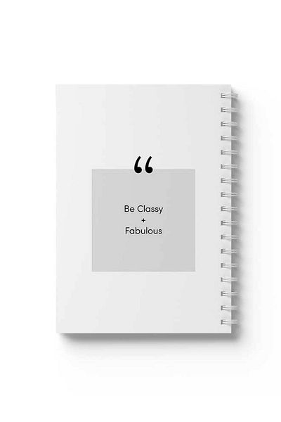 LOWHA Spiral Notebook with Front and Back Hard Covers Featuring Be Classy + Fabulous Design