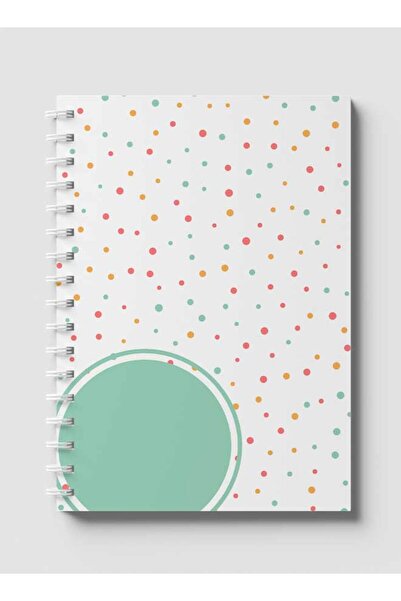 LOWHA دفتر ملاحظات حلزوني مع غلافين أمامي وخلفي صلبين بتصميم نقاط ملونة متنوعة