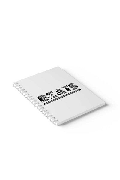 LOWHA Spiral Notebook with Front and Back Hard Covers Featuring Beats Design