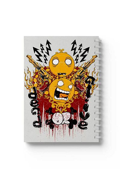 LOWHA Spiral Notebook with Front and Back Hard Covers Featuring Live Or Dead Design
