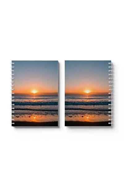 LOWHA دفتر ملاحظات حلزوني مع غلافين أمامي وخلفي صلبين بتصميم بحري