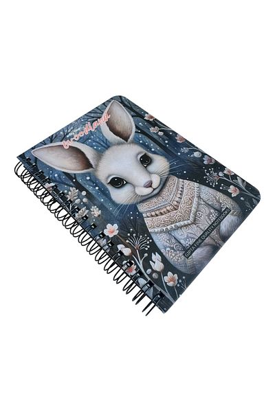 Polin Woodland Notepad, A6 Size, 96 Sheets Unlined, Spiral, Hard Cover, Cute Animal Pattern