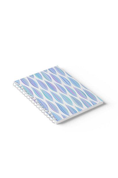 LOWHA Spiral Notebook with Front and Back Hard Covers Featuring Blue Shades Design