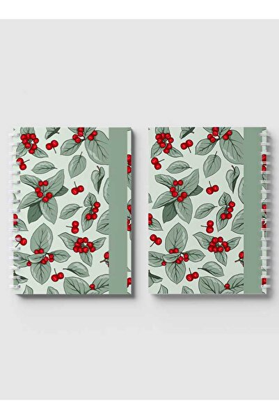 LOWHA دفتر ملاحظات حلزوني مع غلافين أمامي وخلفي صلبين بتصميم زهرة تجريدية