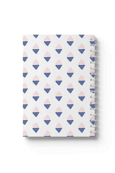 LOWHA Spiral Notebook with Front and Back Hard Covers Featuring Shapes Design