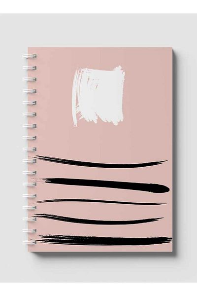 LOWHA Spiral Notebook with Front and Back Hard Covers Featuring Brush Textures Design