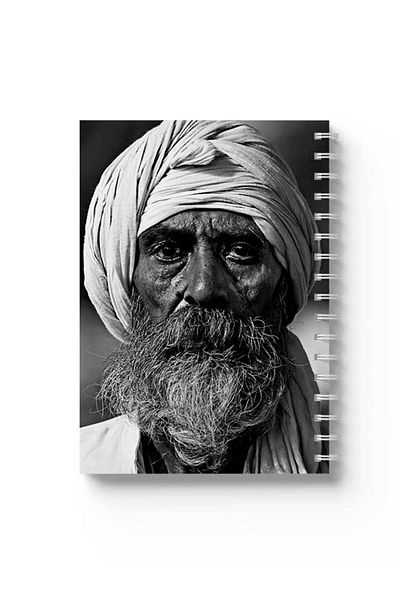 LOWHA Spiral Notebook with Front and Back Hard Covers Featuring Wise Man Design