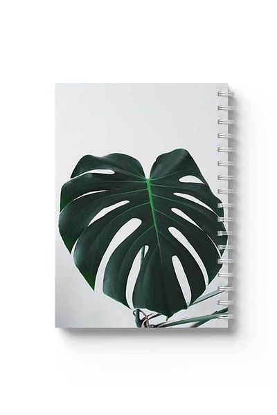 LOWHA Spiral Notebook with Front and Back Hard Covers Featuring Tropical Leaf Design