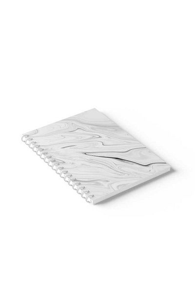 LOWHA Spiral Notebook with Front and Back Hard Covers Featuring Marble Design