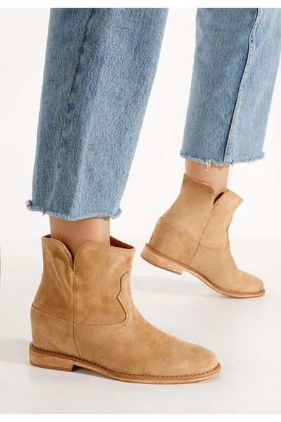 B T Shoes Acosta khaki platform ankle boots