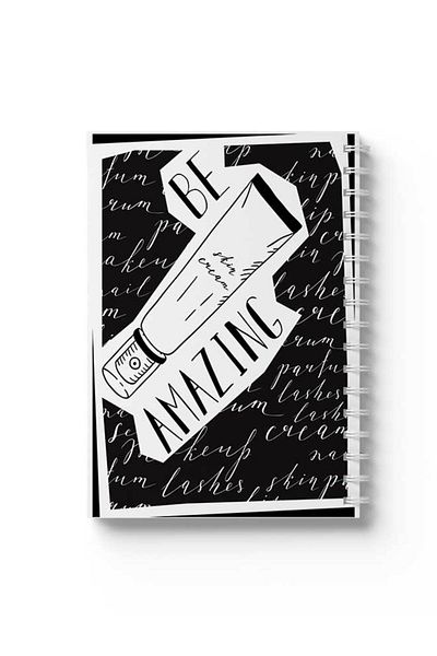 LOWHA Spiral Notebook with Front and Back Hard Covers Featuring Be Amazing Design
